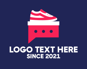 Running Shoes - Sneakers Footwear Chat logo design