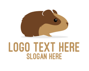 Pet - Brown Guinea Pig logo design