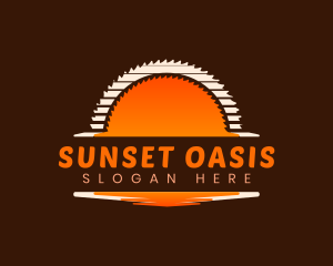 Miter Saw Sunset logo design