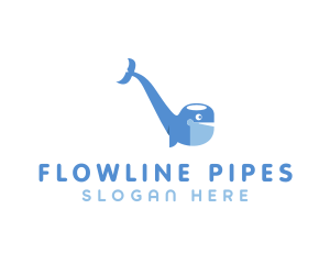 Smoking Pipe Whale logo design