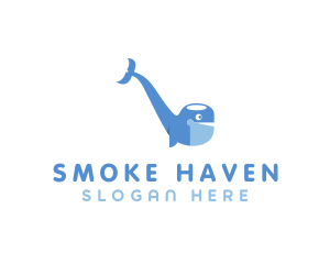 Tobacco - Smoking Pipe Whale logo design