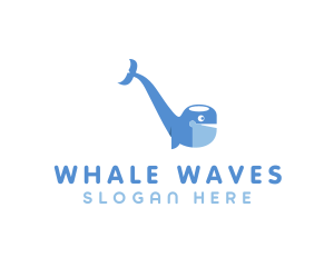 Smoking Pipe Whale logo design