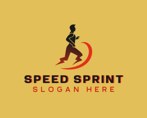 Runner - Lightning Bolt Runner logo design