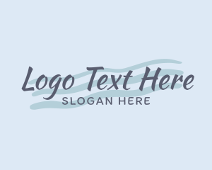 Brush - Blue Wave Wordmark logo design