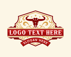 Skull - Bull Ranch Farm logo design