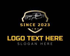 Auto Shop - Pickup Truck Badge logo design