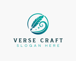 Poem - Quill Pen Writer logo design