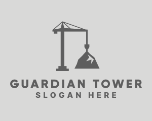 Tower Crane Mountain logo design