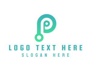 Minimalist Tech P logo design