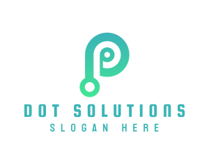 Dot - Minimalist Tech P logo design