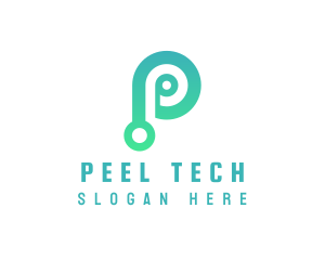 Minimalist Tech P logo design