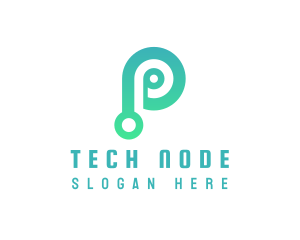 Node - Minimalist Tech P logo design