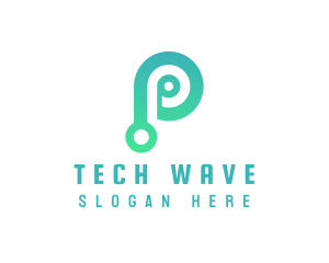 High Tech - Minimalist Tech P logo design