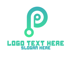 High Tech - Minimalist Tech P logo design
