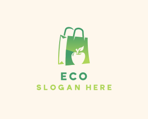 Grocery Apple Shopping Bag Logo