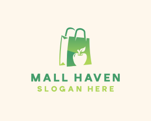 Grocery Apple Shopping Bag logo design