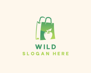 Marketplace - Grocery Apple Shopping Bag logo design