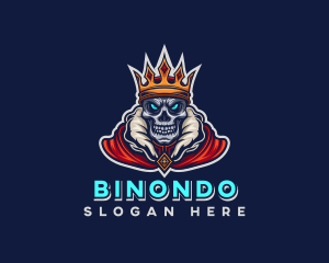 Skeleton - Crowned Skull King Gaming logo design