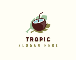 Tropical Coconut Drink logo design