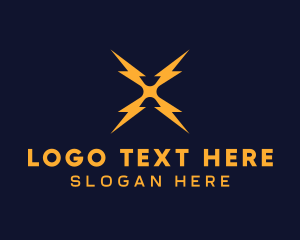 Electrician - Electric Lightning Letter X logo design