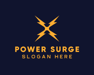 Surge - Electric Lightning Letter X logo design