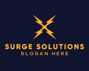 Surge - Electric Lightning Letter X logo design