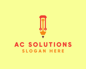 Electronic Tech Pencil  logo design