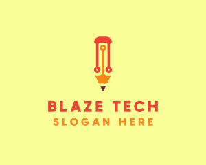 Electronic Tech Pencil  logo design