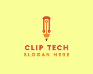 Electronic Tech Pencil  logo design