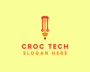 Electronic Tech Pencil  logo design