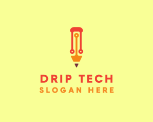 Electronic Tech Pencil  logo design