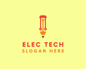 Electronic Tech Pencil  logo design