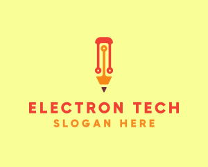 Electronic Tech Pencil  logo design