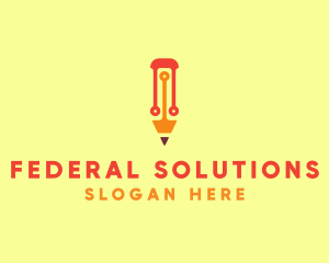 Electronic Tech Pencil  logo design