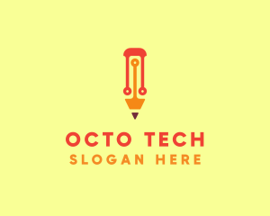 Electronic Tech Pencil  logo design