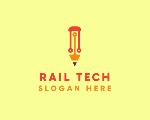 Electronic Tech Pencil  logo design