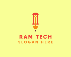 Electronic Tech Pencil  logo design