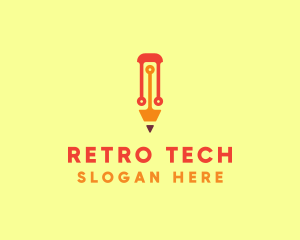 Electronic Tech Pencil  logo design