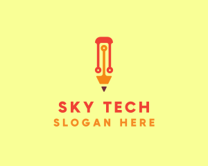 Electronic Tech Pencil  logo design