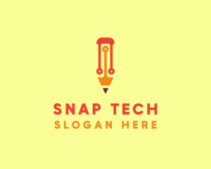 Electronic Tech Pencil  logo design