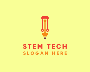 Electronic Tech Pencil  logo design