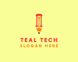 Electronic Tech Pencil  logo design