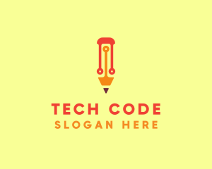 Electronic Tech Pencil  logo design