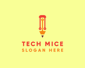 Electronic Tech Pencil  logo design