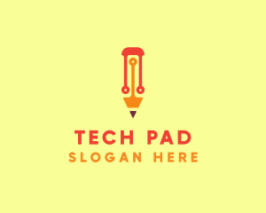 Electronic Tech Pencil  logo design