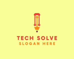 Electronic Tech Pencil  logo design