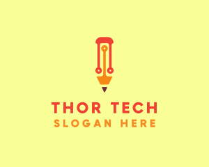 Electronic Tech Pencil  logo design