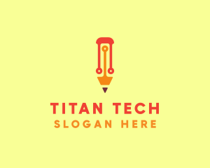 Electronic Tech Pencil  logo design