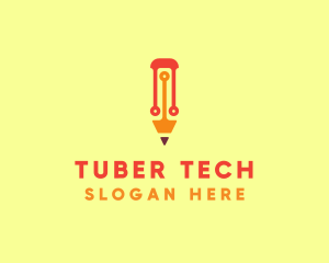 Electronic Tech Pencil  logo design