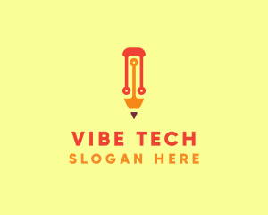 Electronic Tech Pencil  logo design